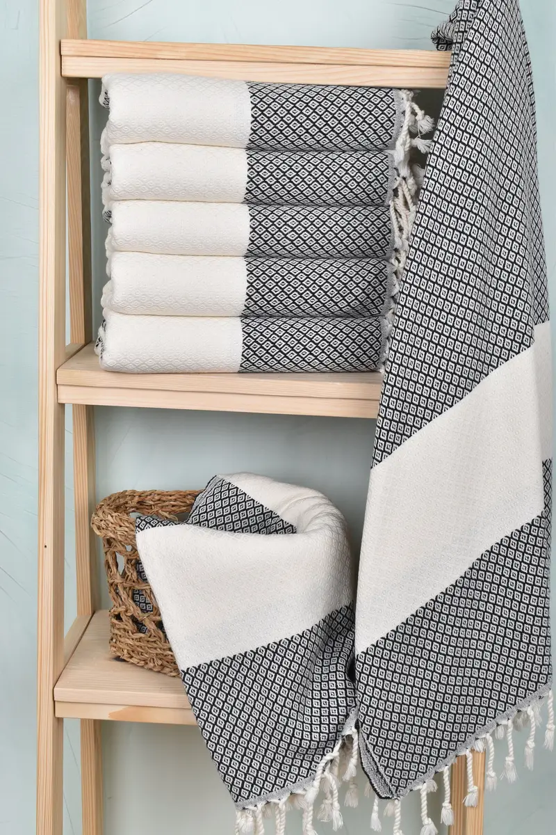 Turkish bath towel for spa, Bachelorette Party Gift, 70x36 Linen Diamond Towel, Lightweight Turkish towel, Bridesmaid Gift, Boyfriend Christmas Gift - 3