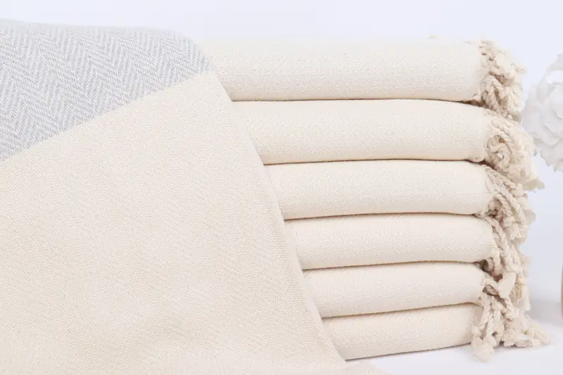 Turkish Towel Monogrammed Beach Towel Light Gray Chevron, 36x71 Inches