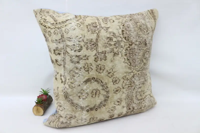 Vintage Kilim Throw Pillow, Toss Pillow, 32x32 Beige Pillow Sham, Bolster Pillow, Bench Cushion, Pillow, Boho Pillow Sham Cover, Boho Pillow - 3