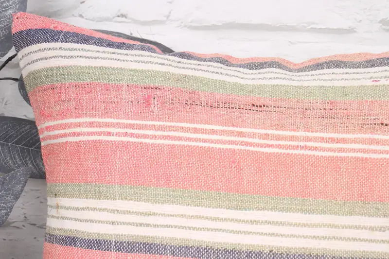 Kilim Pillow Cover, 18x18 Pink Cushion, Pillow, Throw Kilim Pillow, Ethnical Kilim Rug Pillow, Crochet Pattern Cushion Case - 2