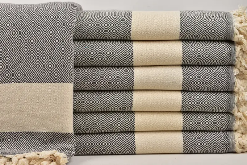 96x80 Cotton Diamond Towel, Tablecloth, Wedding Day Gift For Bride, Personalized Home Gift Wedding, Throw Blanket Couch, Turkish Blanket - 1