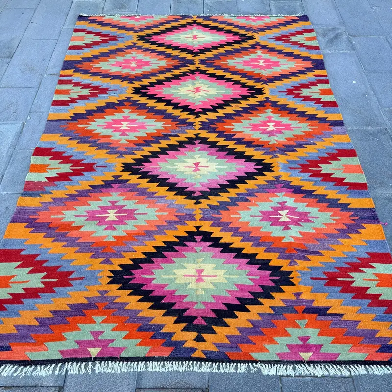 Turuncu Ombré Halı, 6,6x9,7 ft Canlı Dekor