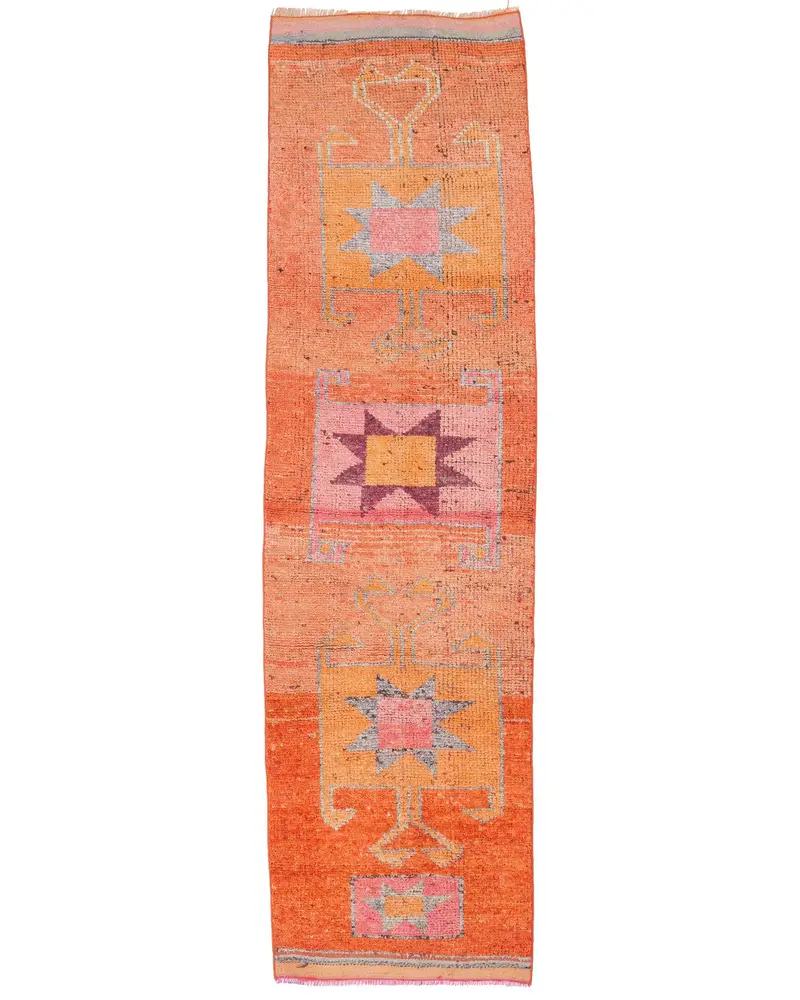 Turuncu Ombré Halı, 2,7x9,7 ft Canlı Dekor