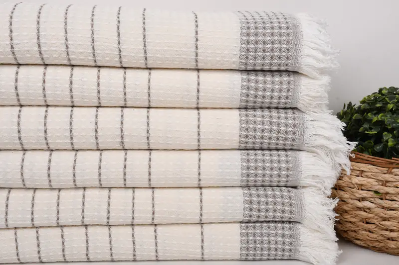 Monogram Turkish Towel, Gift For Him, 70x40 Cotton Waffle Towel, Bathroom Towel, Absorbent Turkish peshtemal towel for beach use, Absorbent towel - 2