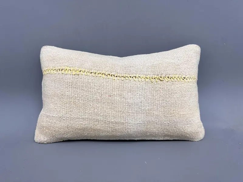 Outdoor Cushion Case, Kilim Pillow Cover, 12x20 White Pillow Cover, Home Decor Pillow, Cushion, Knitted Pillow Cover, Vintage Kilim Pillow - 4