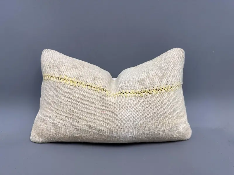 Outdoor Cushion Case, Kilim Pillow Cover, 12x20 White Pillow Cover, Home Decor Pillow, Cushion, Knitted Pillow Cover, Vintage Kilim Pillow - 1