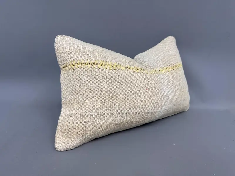 Outdoor Cushion Case, Kilim Pillow Cover, 12x20 White Pillow Cover, Home Decor Pillow, Cushion, Knitted Pillow Cover, Vintage Kilim Pillow - 2