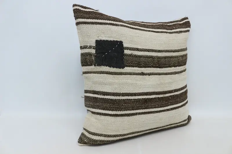 Pillow for Sofa, One Of A Kind Cushion Cover, Bench Cushion, Handmade Kilim Cushion, 28x28 Beige Pillow Case, Vintage Kilim Pillow, Cushion Case - 3