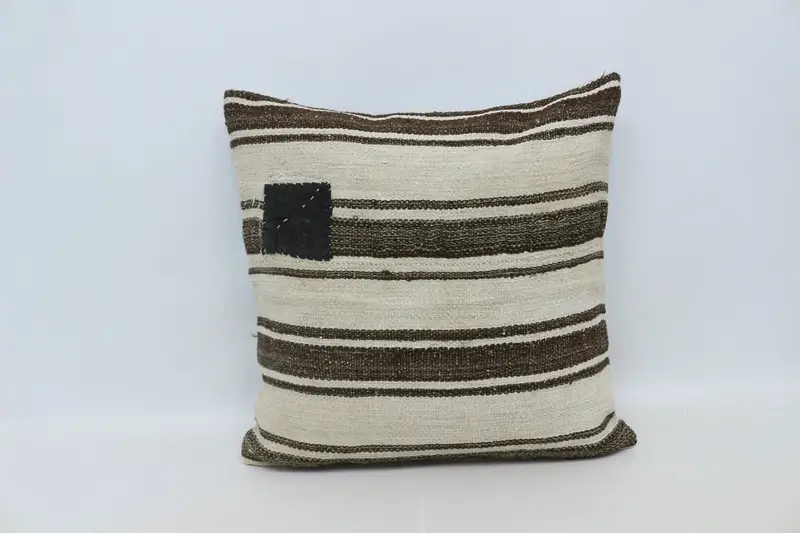 Pillow for Sofa, One Of A Kind Cushion Cover, Bench Cushion, Handmade Kilim Cushion, 28x28 Beige Pillow Case, Vintage Kilim Pillow, Cushion Case - 1