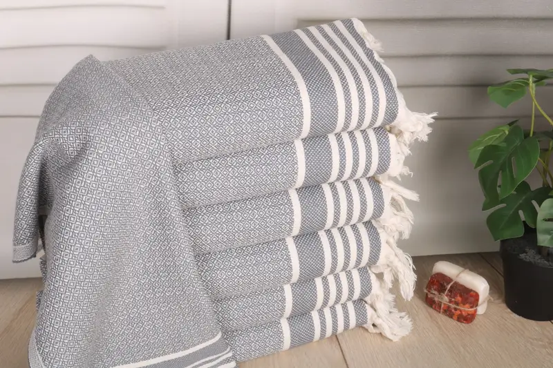 Dark Gray Cotton Dish Towel Custom Hand Towel 32x16 Inches