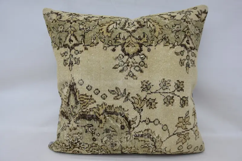 Oriental Pillow Sham, Boho Pillow Sham Cover, Pillow for Couch, Tribal Cushion Cover, 32x32 Beige Pillow Sham, Gift Pillow, Pillow Case - 4