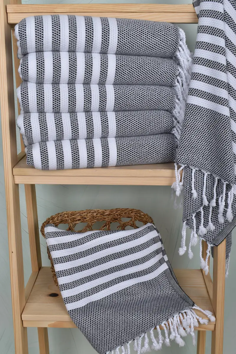 Decorative Towel, Bridal Shower Favor, Wedding Favors, Personalized Hand Towel, Bachelorette Towel, 44x24 Cotton Striped Towel, Turkish Tea Towel - 3
