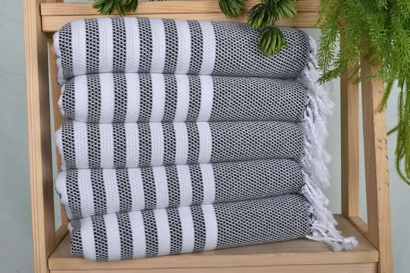 Decorative Towel, Bridal Shower Favor, Wedding Favors, Personalized Hand Towel, Bachelorette Towel, 44x24 Cotton Striped Towel, Turkish Tea Towel - 1