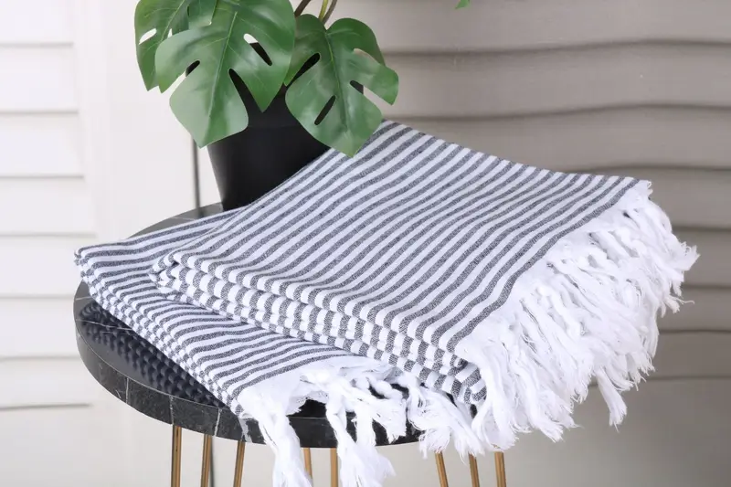 Organic Turkish towel, Beach towel, Absorbent Turkish peshtemal towel for beach use, Bridal Shower Gifts, 68x36 Cotton Striped Towel, Custom Towel - 3