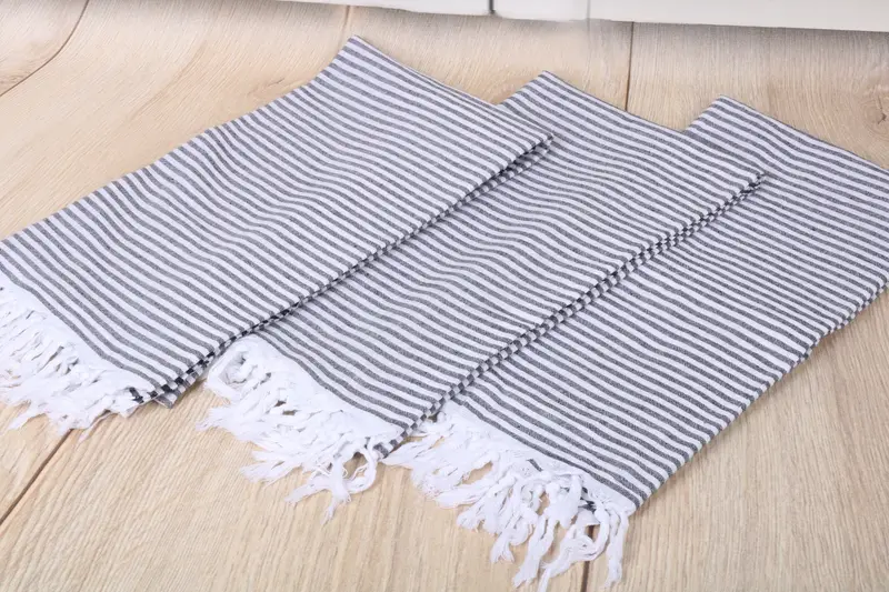 Organic Turkish towel, Beach towel, Absorbent Turkish peshtemal towel for beach use, Bridal Shower Gifts, 68x36 Cotton Striped Towel, Custom Towel - 6