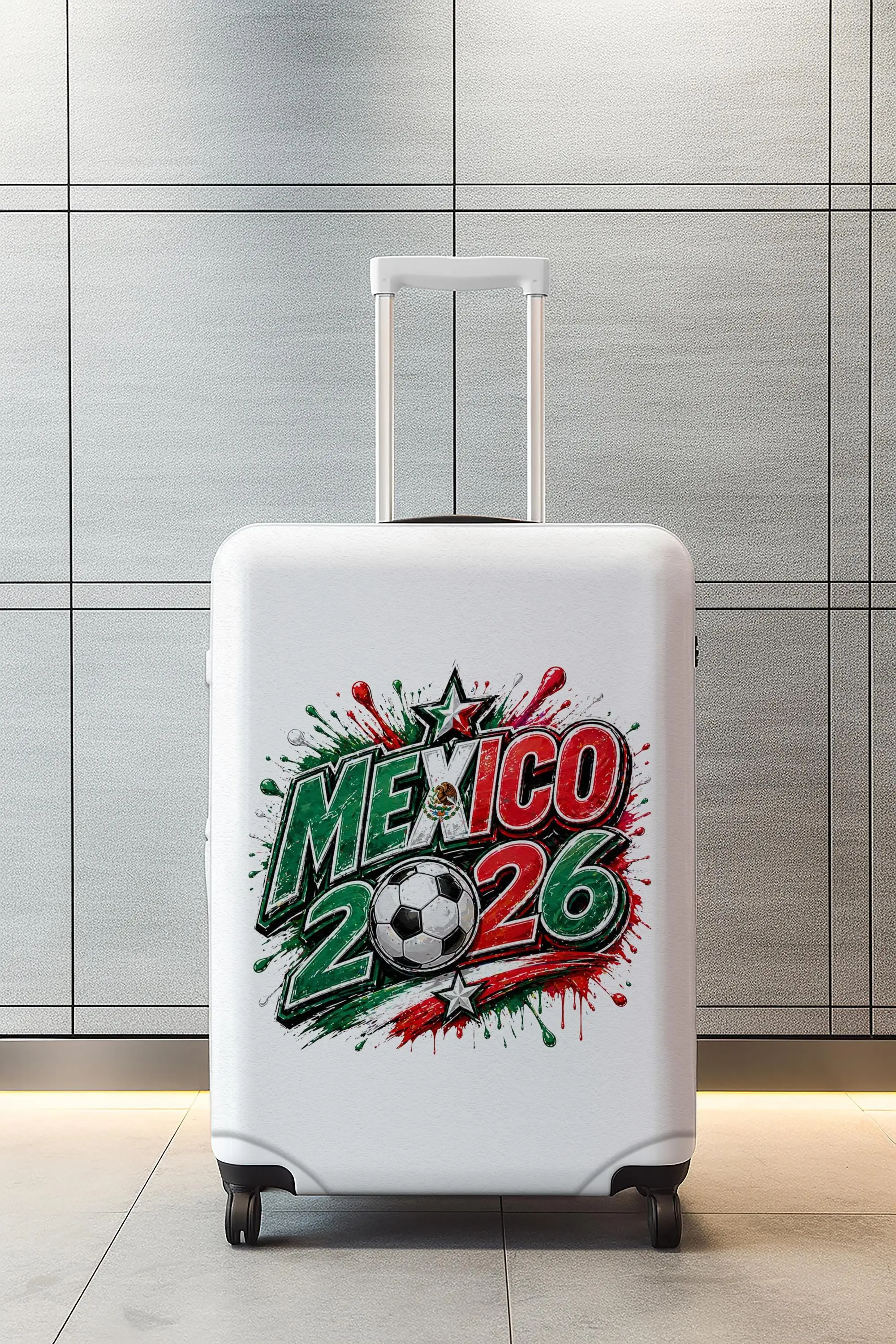 Mexico Soccer Luggage Cover, 2026 Fan Suitcase Protector, Sports Travel Cover - 1