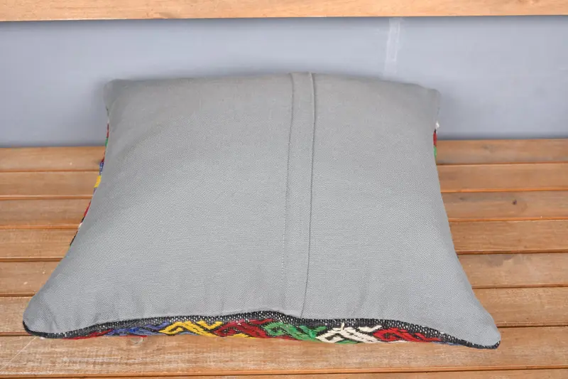 20x20 Red Pillow, Comfy Throw Pillow Cover, Cushion Cover, Retro Pillow, Handmade Kilim Cushion, Vintage Pillow, Antique Pillows - 5