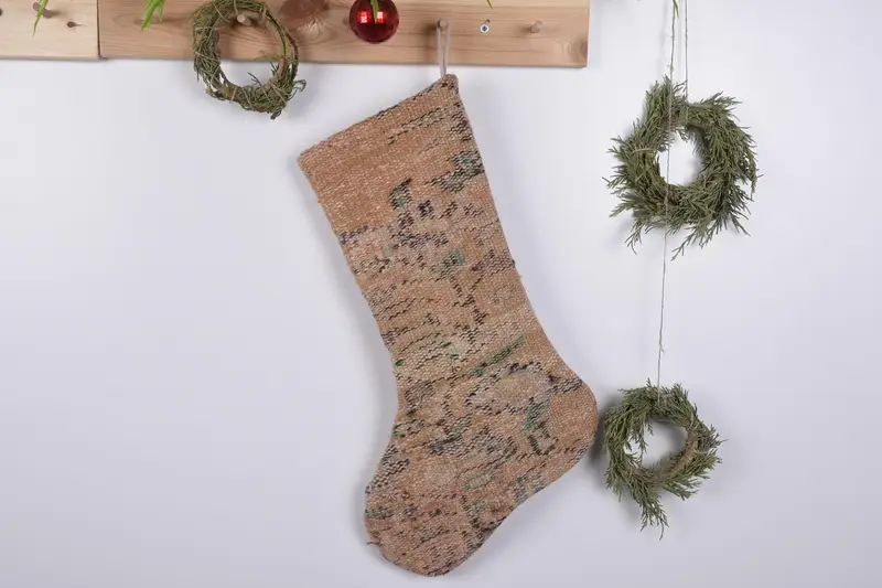 Festive Christmas Ornaments Pattern, 19-Inch Wide Christmas Stocking