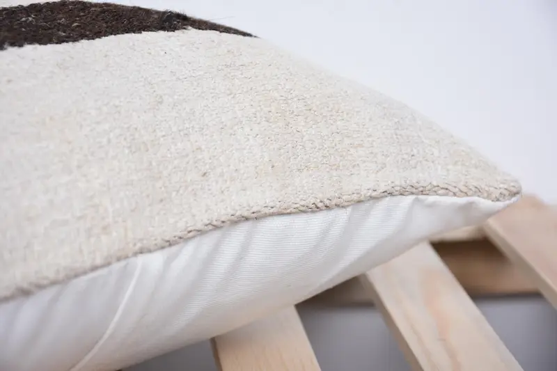 Boho Pillow Sham Cover, Toss Pillow Sham, Ethnical Kilim Rug Pillow, Handmade Kilim Cushion, Cushion Case, 16x16 White Cushion Case - 7