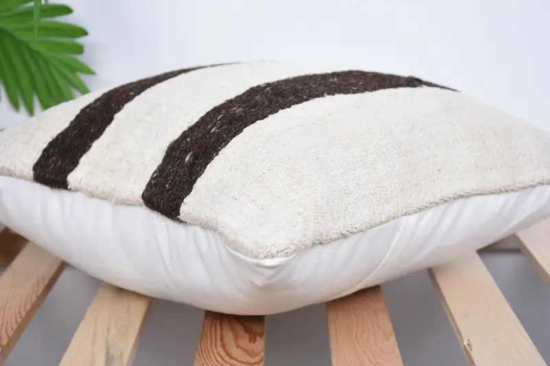 Boho Pillow Sham Cover, Toss Pillow Sham, Ethnical Kilim Rug Pillow, Handmade Kilim Cushion, Cushion Case, 16x16 White Cushion Case - 6