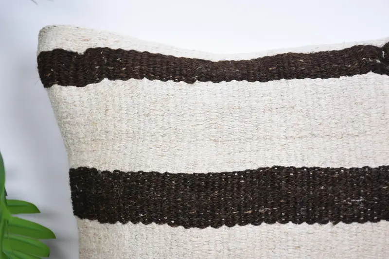 Boho Pillow Sham Cover, Toss Pillow Sham, Ethnical Kilim Rug Pillow, Handmade Kilim Cushion, Cushion Case, 16x16 White Cushion Case - 2