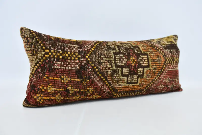 Cushion, 16x36 Red Pillow Sham, Farmhouse Pillow Cover, Vintage Kilim Throw Pillow, Customized Pillow Sham, Pillow for Couch, Vintage Pillow - 3