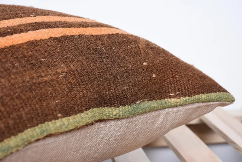 Kilim Pillow Cover, 18x18 Brown Cushion Cover, Antique Pillows, Armchair Cushion Cover, Pillow Sham, Garden Pillow Sham, Home Decor Pillow - 7