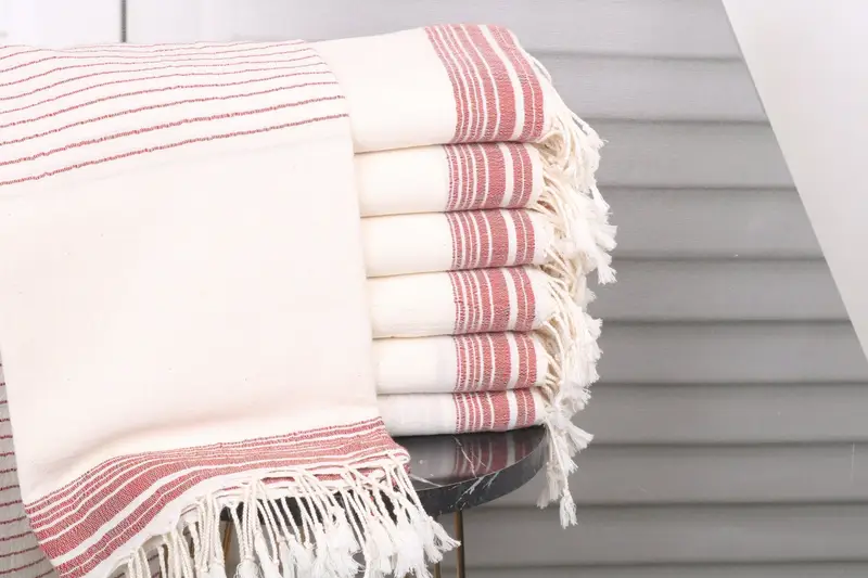 Personalized Wedding Gift Towel, Red-Brown Cotton, Monogrammed, 36x67 Inches