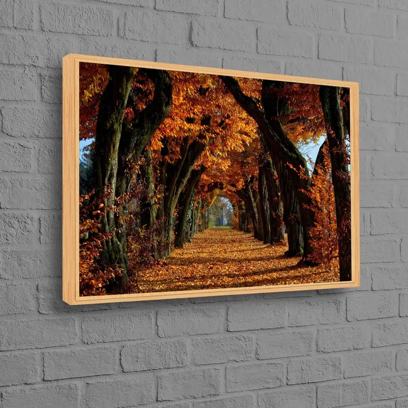 秋の木の風景キャンバス: 鮮やかなプリントアートワーク