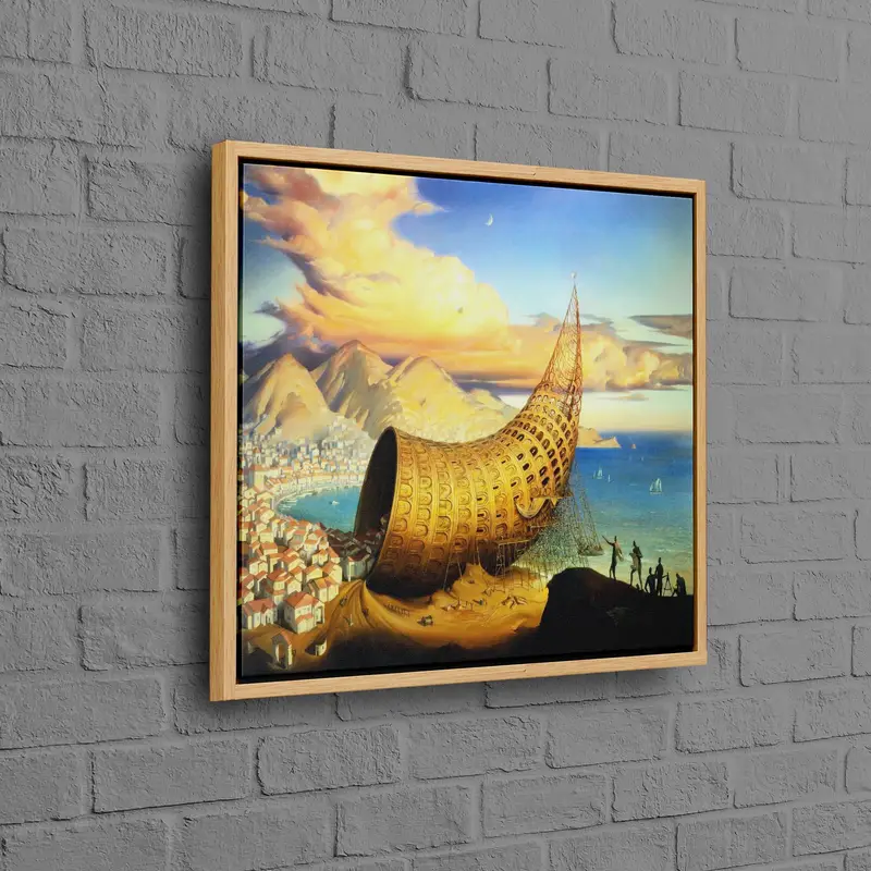 Modern Gerçeküstü Soyut Kanvas: Babil Boynuzu Basılı Sanat