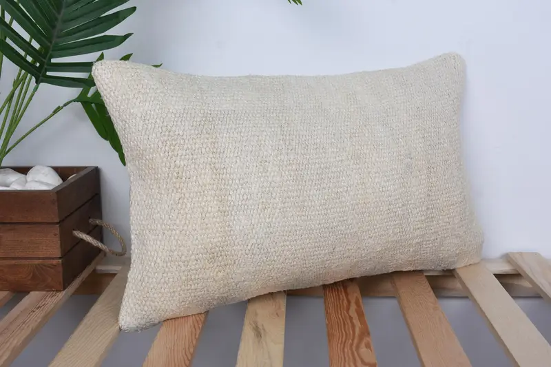 Pillow for Couch, 12x20 White Cushion Case, Bench Cushion, Ethnic Cushion, Cushion Case, Patio Cushion Case, Pillow for Sofa, Boho Pillow - 4