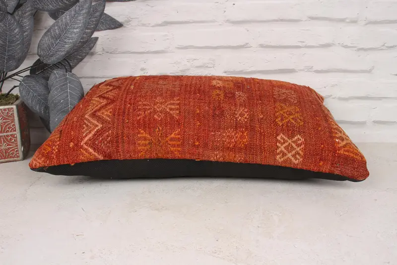 Pillow for Couch, Antique Pillows, Decorative Throw Cushion, 12x20 Red Pillow Case, Outdoor Pillow Cover, Pillow Sham, Kilim Pillow - 5