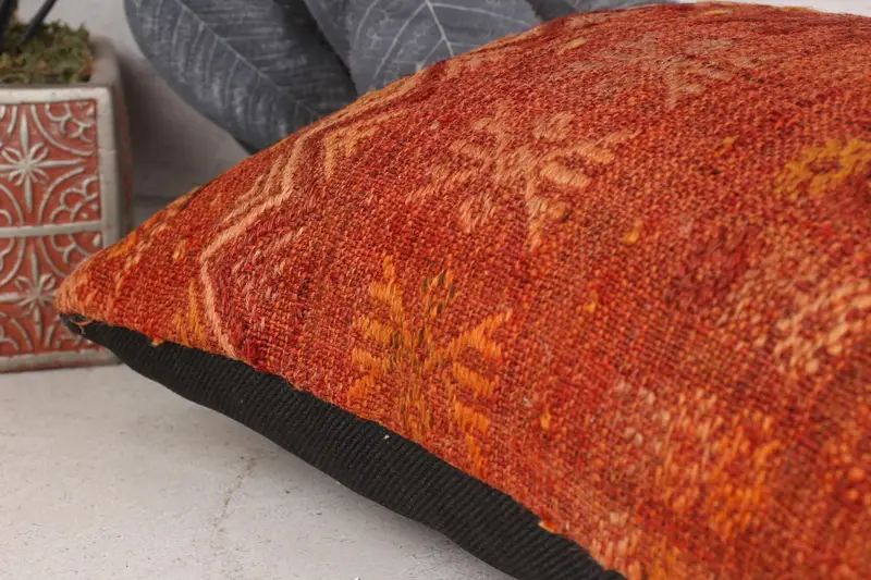 Pillow for Couch, Antique Pillows, Decorative Throw Cushion, 12x20 Red Pillow Case, Outdoor Pillow Cover, Pillow Sham, Kilim Pillow - 7