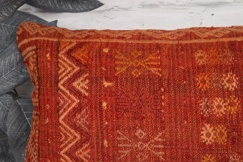 Pillow for Couch, Antique Pillows, Decorative Throw Cushion, 12x20 Red Pillow Case, Outdoor Pillow Cover, Pillow Sham, Kilim Pillow - 2