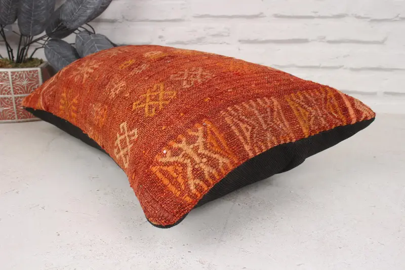 Pillow for Couch, Antique Pillows, Decorative Throw Cushion, 12x20 Red Pillow Case, Outdoor Pillow Cover, Pillow Sham, Kilim Pillow - 6