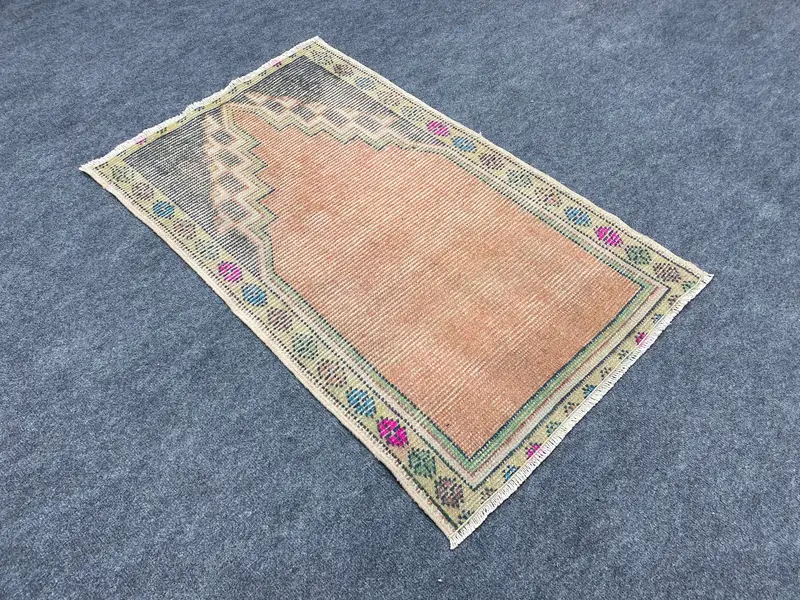 レッド&オレンジラグ、2.3x3.4フィートボーダーデザイン