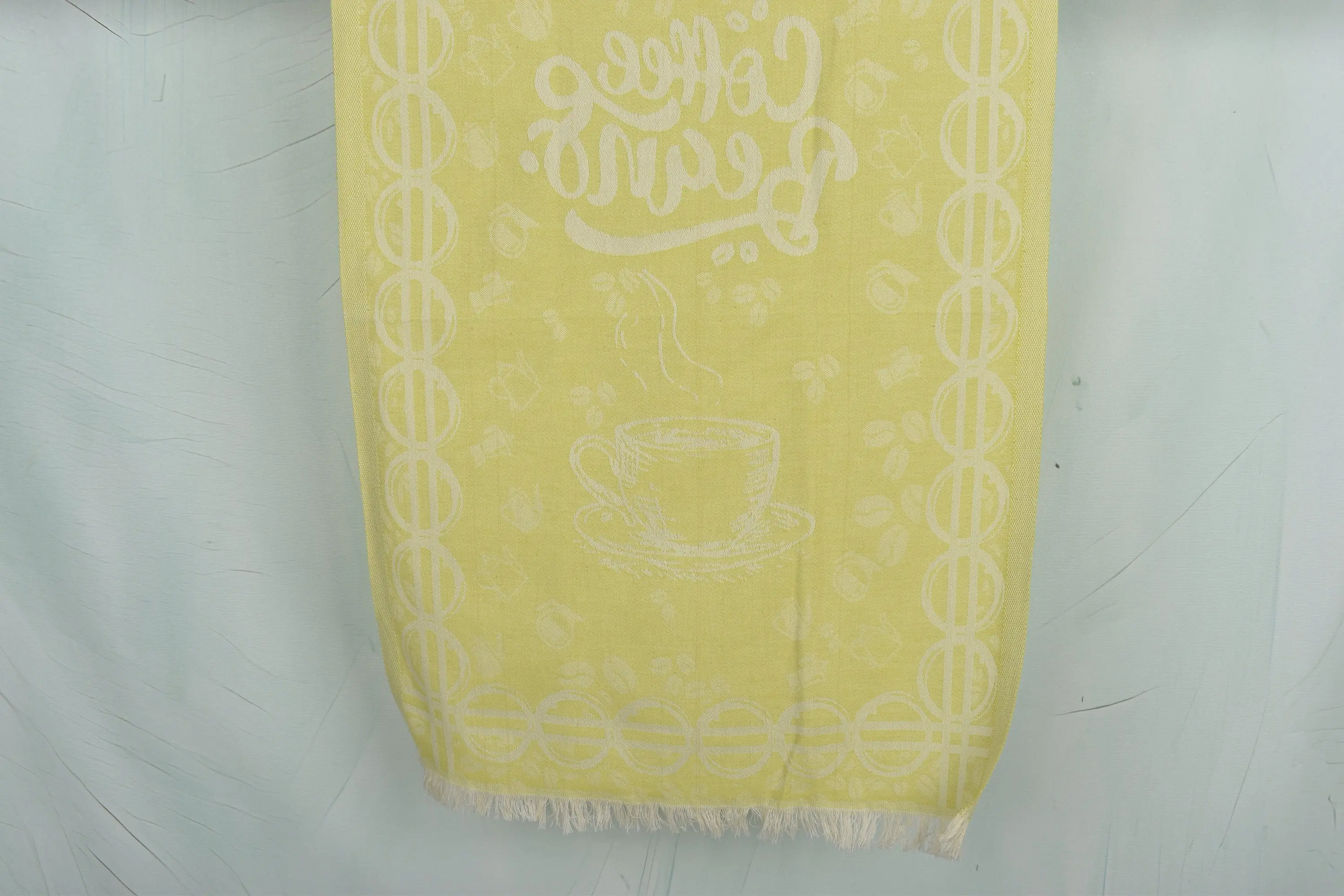 Monogram Kitchen Towel Pistachio Green Coffee Patterned, 20x28 Inches - 1