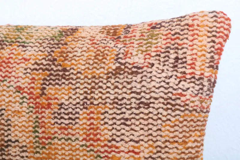 Vintage Kilim Throw Pillow, 12x20 Yellow Cushion Cover, Cushion Case, Anatolian Pillow Case, Boho Pillow Sham Cover, Pillow for Sofa - 5