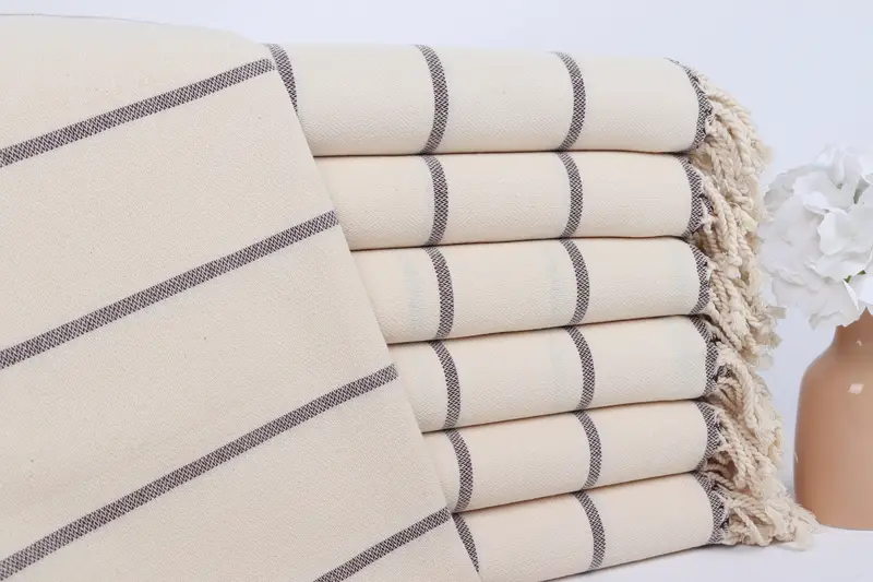 Kişiye Özel Türk Havlusu Bordo Çizgili, 38x67 İnç