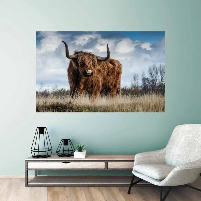 Elegant Highland Cow Printed Glass for Modern Farmhouse Decor