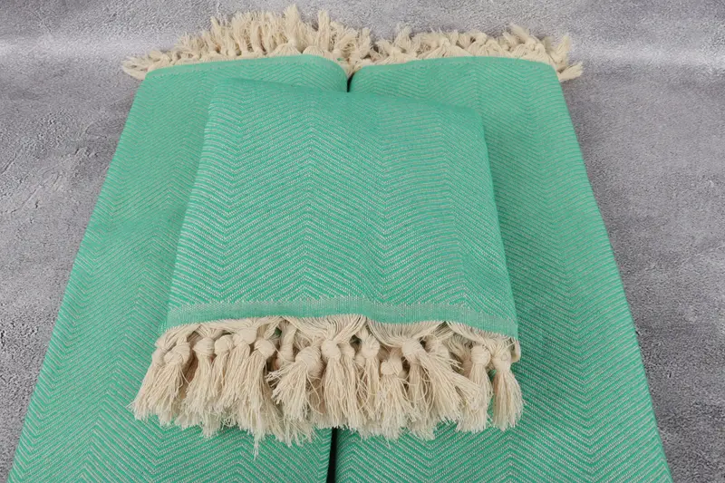 84x68 Cotton Zig zag Towel, Engagement Gift, Wedding Favors, Beach Bachelorette Party Decorations, Throw Blanket Couch, Throw Blanket - 4