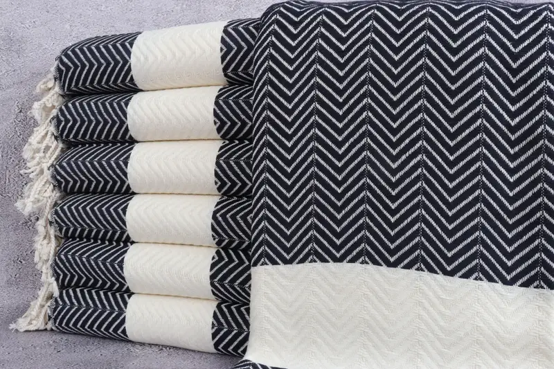 Quick-drying peshtemal towel for poolside, Bridal Shower Gift, Engagement Gift, Turkish bath towel, 70x40 Cotton Zig zag Towel, Luxury towel - 1