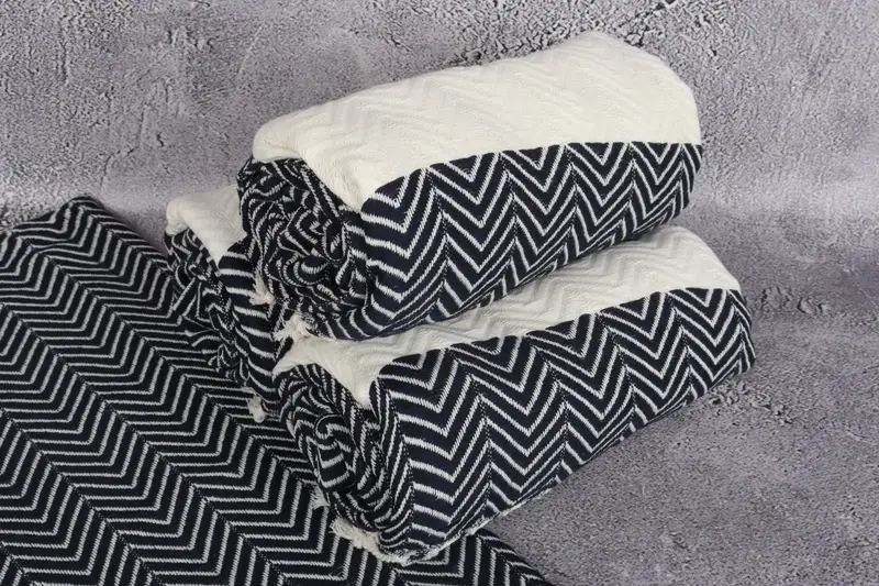 Quick-drying peshtemal towel for poolside, Bridal Shower Gift, Engagement Gift, Turkish bath towel, 70x40 Cotton Zig zag Towel, Luxury towel - 7