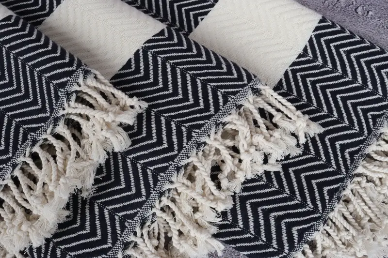 Quick-drying peshtemal towel for poolside, Bridal Shower Gift, Engagement Gift, Turkish bath towel, 70x40 Cotton Zig zag Towel, Luxury towel - 5