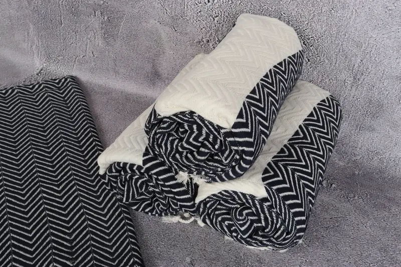 Quick-drying peshtemal towel for poolside, Bridal Shower Gift, Engagement Gift, Turkish bath towel, 70x40 Cotton Zig zag Towel, Luxury towel - 8