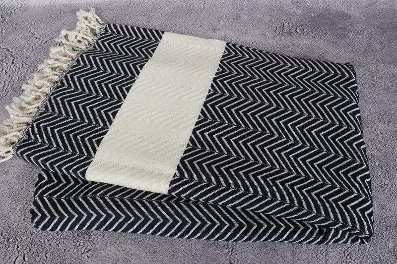 Quick-drying peshtemal towel for poolside, Bridal Shower Gift, Engagement Gift, Turkish bath towel, 70x40 Cotton Zig zag Towel, Luxury towel - 6