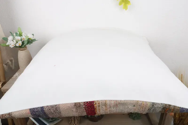 Home Decor Pillow, Vintage Kilim Pillow, Ethnic Pillow Sham, Patio Pillow Sham, Vintage Kilim Throw Pillow, 24x24 White Pillow, Pillow Sham - 7