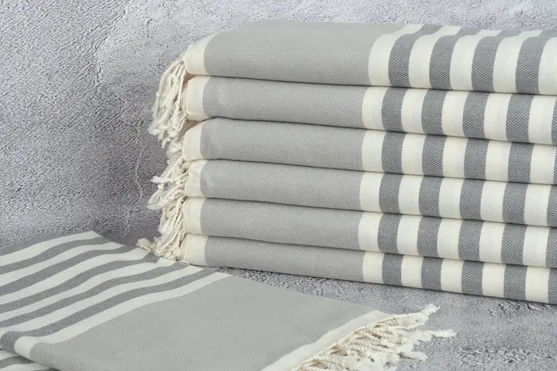Toalla absorbente, Peshtemal, toalla de playa de lujo turco Peshtemal, regalo de dama de honor personalizado, toalla fouta, toalla a rayas de algodón de 70x40, toalla de spa - 3