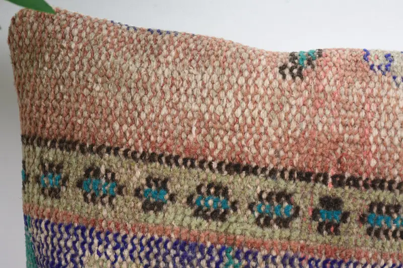 Pillow Cover, Boho Pillow, Vintage Pillow, Authentic Pillow Cover, Kilim Cushion Sham, 12x12 Blue Cushion, Sofa Bolster Cushion Cover - 2