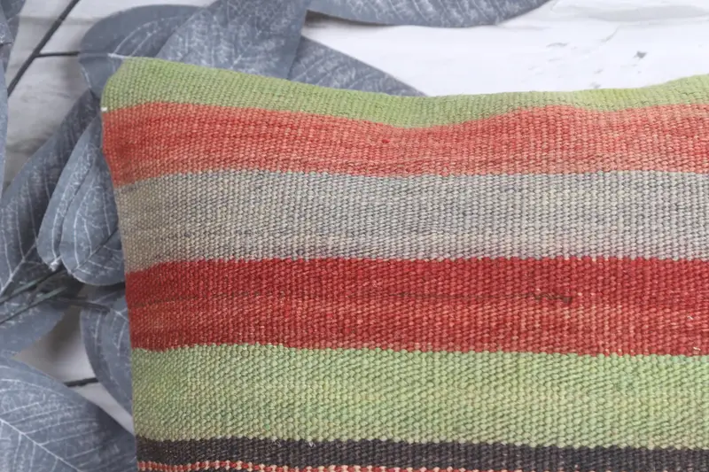Ethnical Kilim Rug Pillow, Cushion Case, Customized Pillow, 12x12 Green Cushion, Handmade Kilim Cushion, Interior Designer Pillow - 2